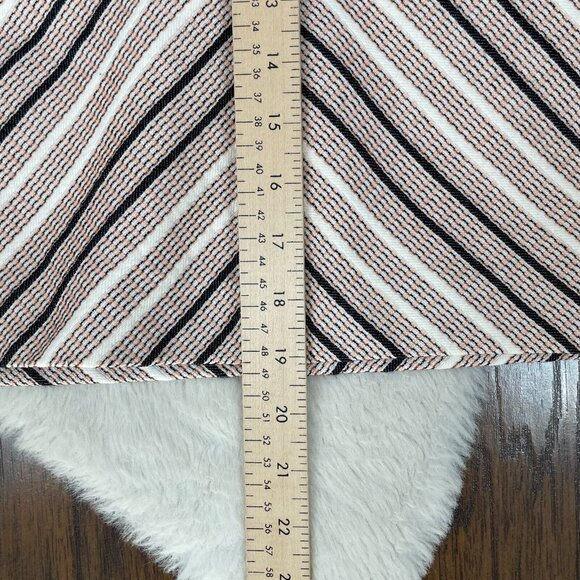 LOFT A-Line Skirt 8 Textured Stripe Peach Navy Blue Women's - Picture 9 of 11